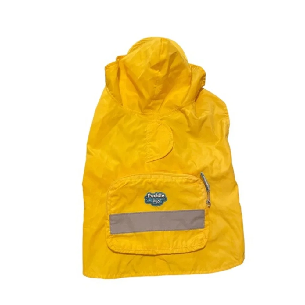Puddle Pup Dog Raincoat Rain Jacket Yellow Medium Hooded